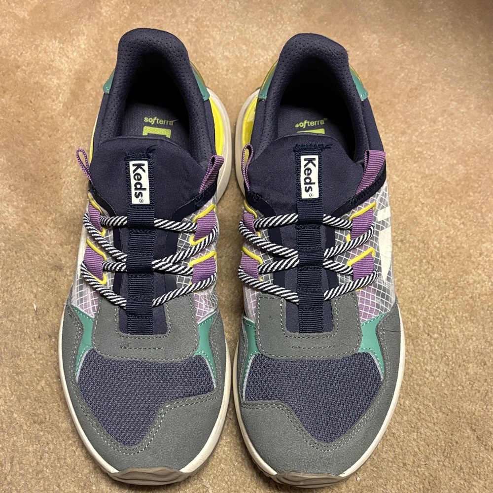 Keds Navy and Gray Sneakers with Purple Accents